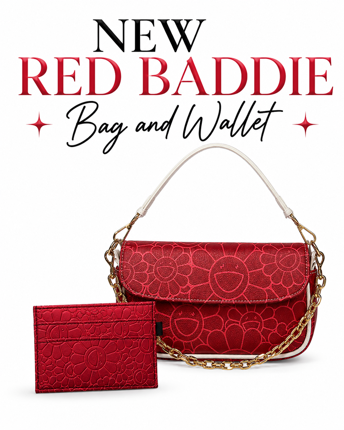 Fire red bag & wallet